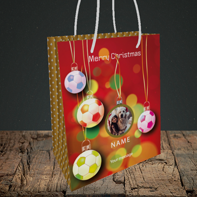 Picture of Christmas Baubles, Christmas Design, Small Portrait Gift Bag