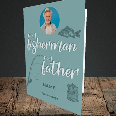 Picture of Fisherman, Father's Day Design, Portrait Greetings Card