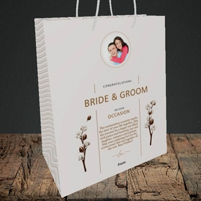 Picture of Japanese Foliage B&G, Wedding Design, Medium Portrait Gift Bag