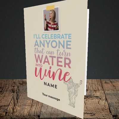 Picture of Water To Wine, Easter Design, Portrait Greetings Card