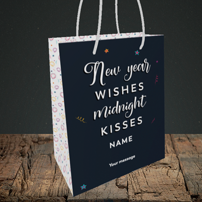 Picture of Midnight Kisses(Without Photo), New Year Design, Small Portrait Gift Bag