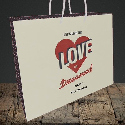 Picture of let's live the love (Without Photo), Valentine's Design, Medium Landscape Gift Bag