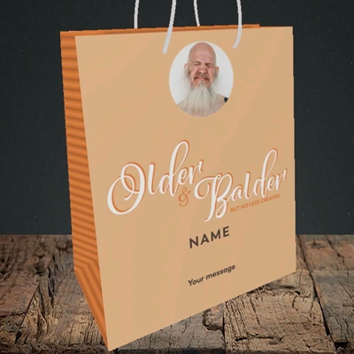 Picture of Older & Balder, Birthday Design, Medium Portrait Gift Bag