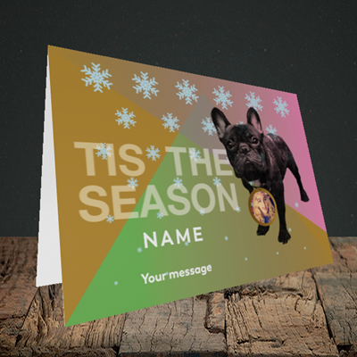 Picture of Tis The Frenchie, Christmas Design, Landscape Greetings Card