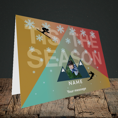 Picture of Tis The Skier, Christmas Design, Landscape Greetings Card