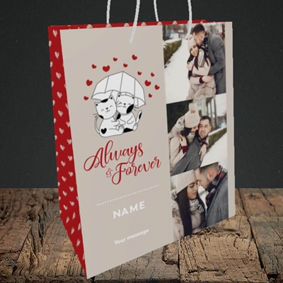 Picture of Always & Forever, Valentine's Design, Medium Portrait Gift Bag