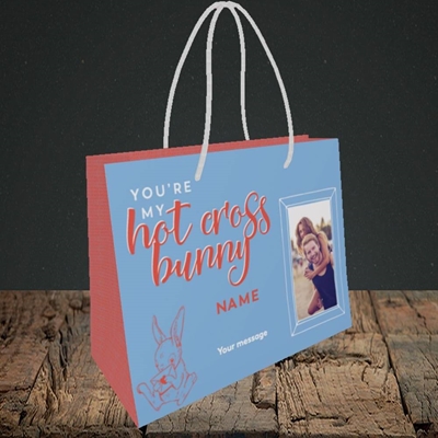 Picture of Hot Cross Bunny, Easter Design, Small Landscape Gift Bag