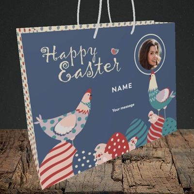 Picture of Hen & Chick Egg Hunt, Easter Design, Medium Landscape Gift Bag