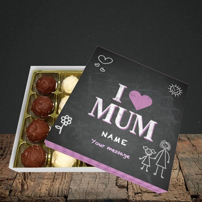 Picture of I Love Mum (Chalk Board),(Without Photo), Choc 16