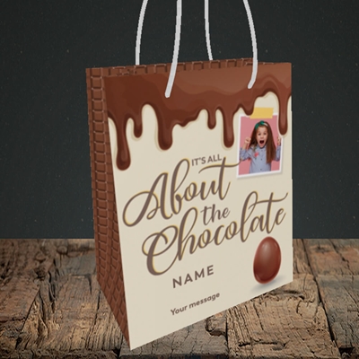 Picture of All About The Chocolate, Easter Design, Small Portrait Gift Bag