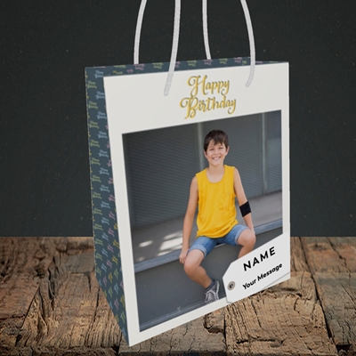 Picture of 1. A Happy Birthday, Large Photo, Birthday Design, Small portrait Gift Bag