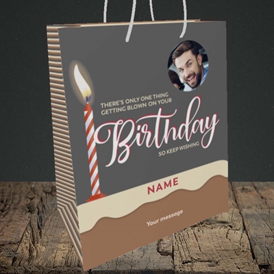 Picture of Wishing To Be Blown, Birthday Design, Medium Portrait Gift Bag