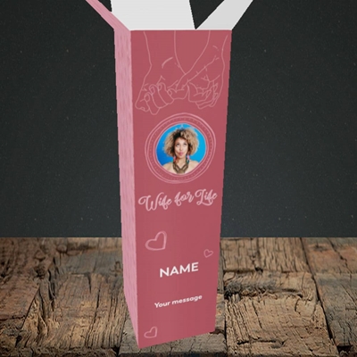 Picture of Wife For Life, Anniversary Design, Upright Bottle Box