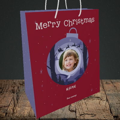 Picture of Bauble Scene, Christmas Design, Medium Portrait Gift Bag