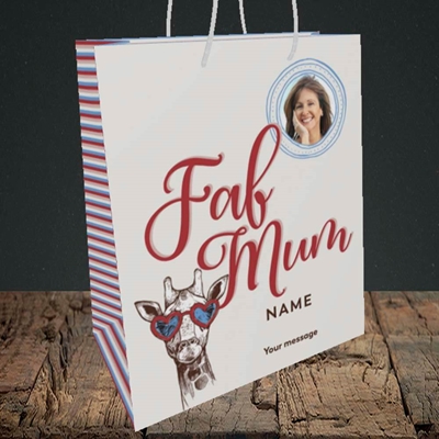 Picture of Fab Mum, Birthday Design, Medium Portrait Gift Bag