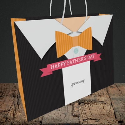 Picture of Bowtie(Without Photo), Father's Day Design, Medium Landscape Gift Bag