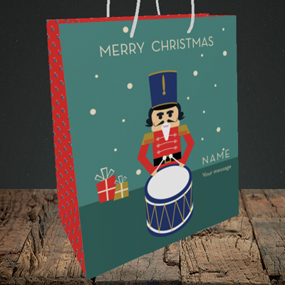 Picture of Drummer Boy(Without Photo), Christmas Design, Medium Portrait Gift Bag