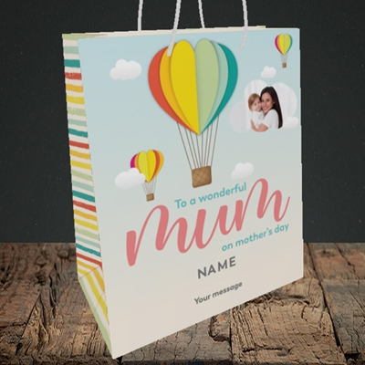 Picture of Hot Air Balloon, Mother's Day Design, Medium Portrait Gift Bag