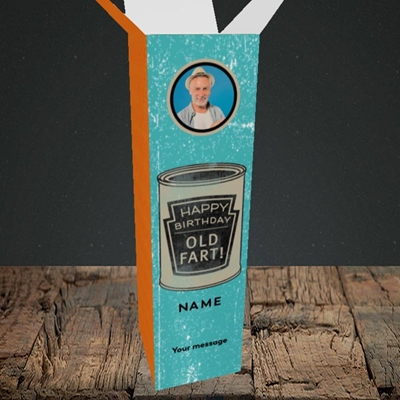 Picture of Tin Of Old Fart, Birthday Design, Upright Bottle Box