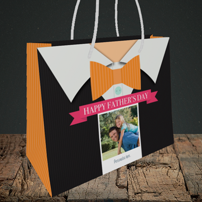 Picture of Bowtie, Father's Day Design, Medium Landscape Gift Bag