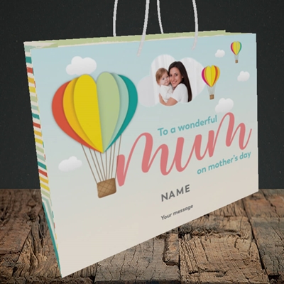 Picture of Hot Air Balloon, Mother's Day Design, Medium Landscape Gift Bag