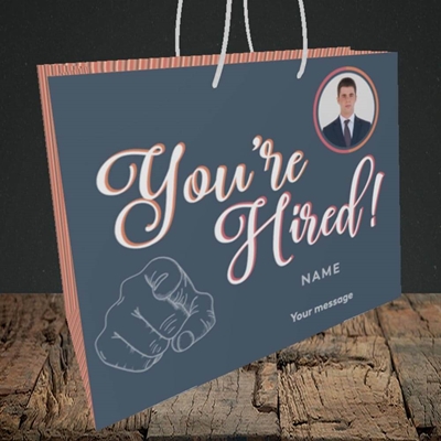 Picture of You're Hired, New Job Design, Medium Landscape Gift Bag