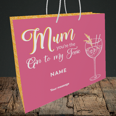 Picture of Gin To My Tonic, (Without Photo) Mother's Day Design, Medium Landscape Gift Bag