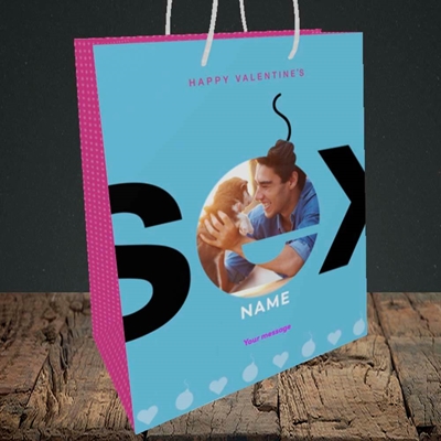 Picture of Sex Bomb - Blue, Valentine's Design, Medium Portrait Gift Bag