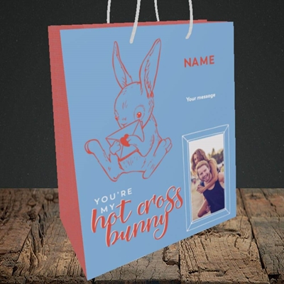 Picture of Hot Cross Bunny, Easter Design, Medium Portrait Gift Bag