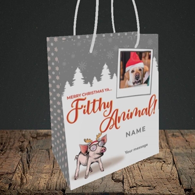 Picture of Ya Filthy Animal, Christmas Design, Small Portrait Gift Bag