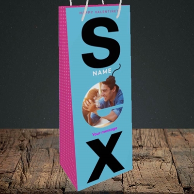 Picture of Sex Bomb - Blue, Valentine's Design, Bottle Bag