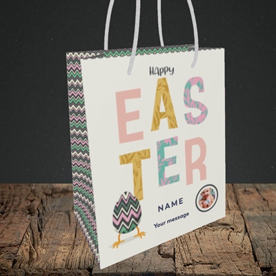 Picture of Happy Walking Egg, Easter Design, Small Portrait Gift Bag