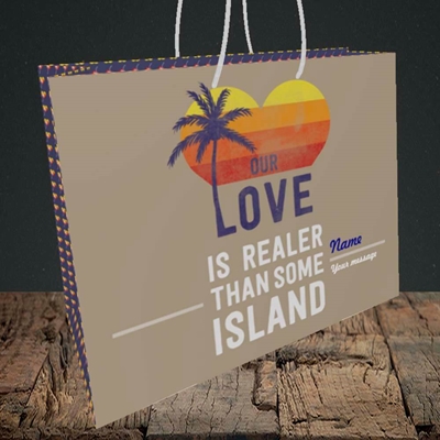 Picture of Our Love Is Realer(Without Photo), Valentine's Design, Medium Landscape Gift Bag