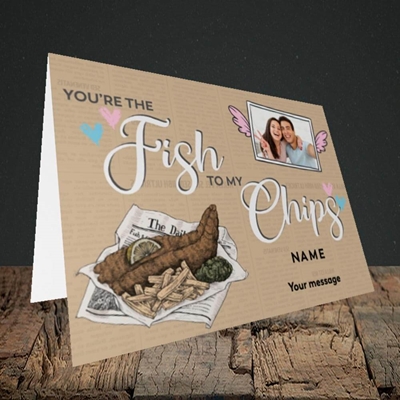 Picture of Fish To My Chips, Valentine's Design, Landscape Greetings Card