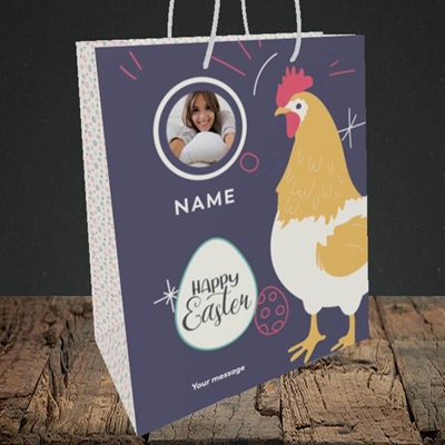 Picture of Easter Hen, Easter Design, Medium Portrait Gift Bag
