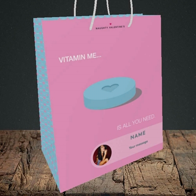 Picture of Vitamin Me, Valentine's Design, Medium Portrait Gift Bag