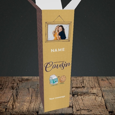Picture of Cousin(M&C), Birthday Design, Upright Bottle Box