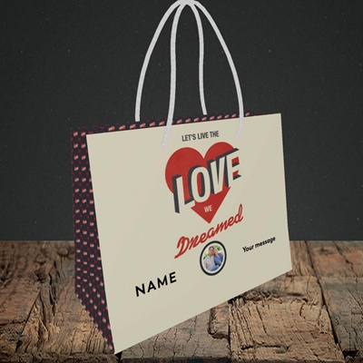 Picture of Let's Live The Love, Valentine's Design, Small Landscape Gift Bag