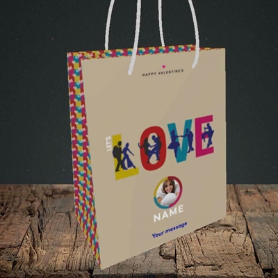 Picture of Let's Love Let's Dance, Valentine's Design, Small Portrait Gift Bag