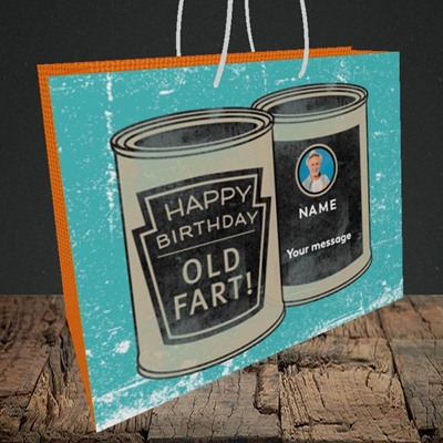 Picture of Tin Of Old Fart, Birthday Design, Medium Landscape Gift Bag