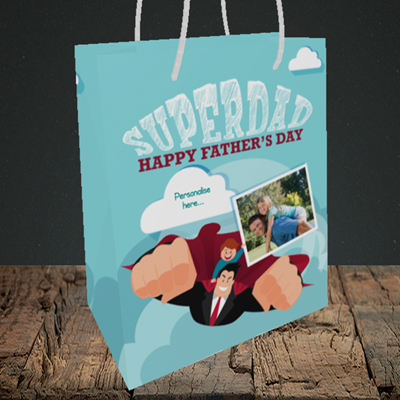 Picture of Superdad, Father's Day Design, Medium Portrait Gift Bag