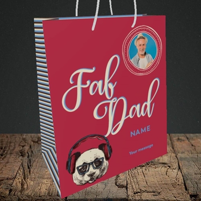 Picture of Fab Dad, Birthday Design, Medium Portrait Gift Bag