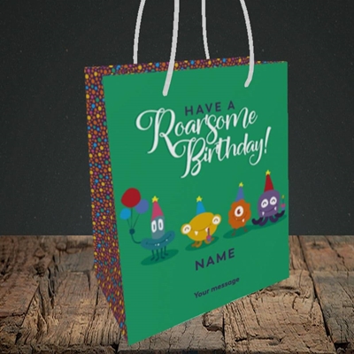 Picture of Roarsome(Without Photo), Birthday Design, Small Portrait Gift Bag