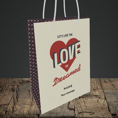 Picture of let's live the love (Without Photo), Valentine's Design, Small Portrait Gift Bag