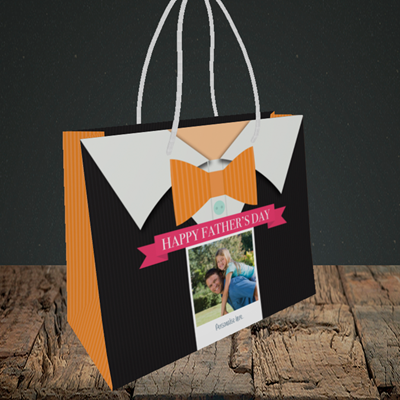 Picture of Bowtie, Father's Day Design, Small Landscape Gift Bag