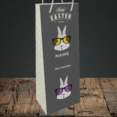 Picture of Hipster Bunnies(Without Photo), Easter Design, Bottle Bag