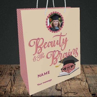 Picture of Beauty & The Brain, Graduation Design, Medium Portrait Gift Bag