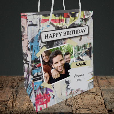Picture of Graffiti, Birthday Design, Medium Portrait Gift Bag