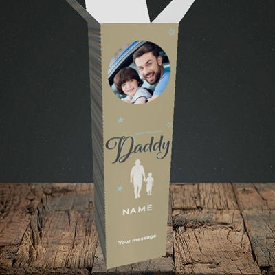Picture of Daddy & Son, Birthday Design, Upright Bottle Box