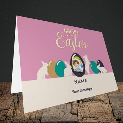 Picture of Four Bunnies, Easter Design, Landscape Greetings Card